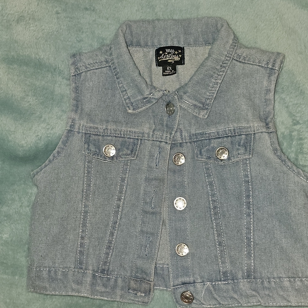 Classic Blue Kids Denim Vest Sleeveless Design